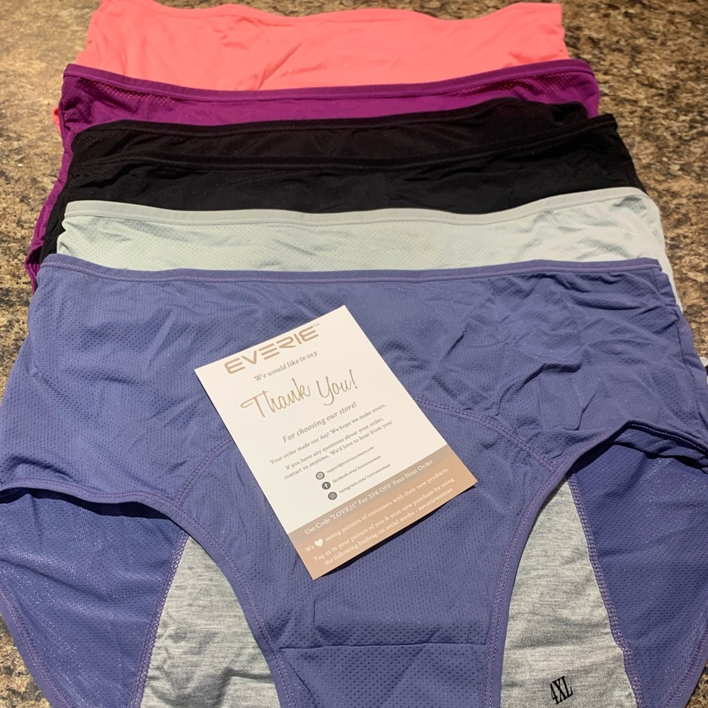 Everie period/bladder leak panties (6pr)